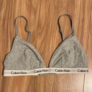 Calvin Klein Unlined Heather Gray Triangle Bralette